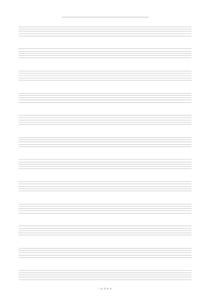 五線紙（五線譜・音楽譜の用紙） 12段 B5 印刷・ダウンロード フリー